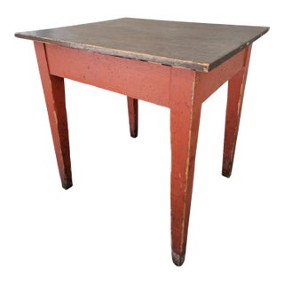 Primitive Farmhouse Style Barn Red Tavern / Work Table For Sale