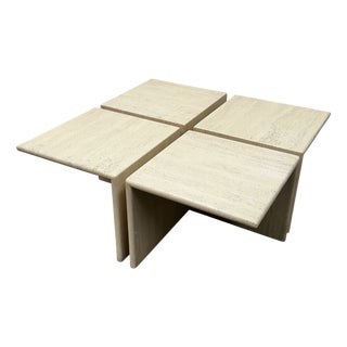 Modular Travertine Coffee Table, 1980s, Set of 4 For Sale
