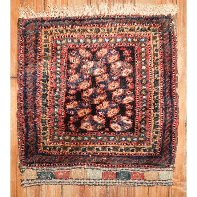 Textile 20th Century Zabihi Collection Persian Kurd Bagface Rug - 1'4" x 1'6" For Sale - Image 7 of 9