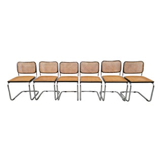 Cesca Chairs by Marcel Breuer for Knoll, Italy, 1970s, Set of 6 For Sale