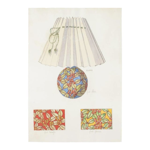 Unknown - Lamp and Decoration - Original ink and Watercolor - 1890s For Sale