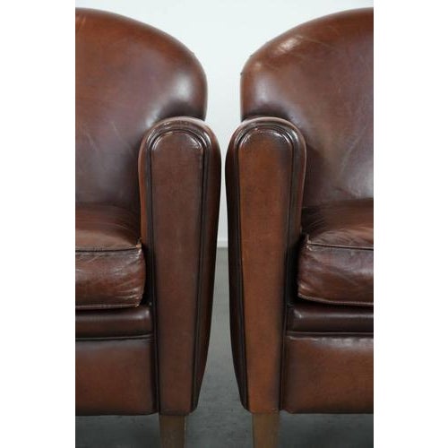 Art Deco Club Chairs in Leather, Set of 2 For Sale - Image 10 of 14