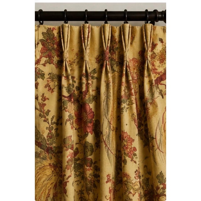 Custom Waverly “Olana” Floral Bird Drapery Panels – Set of 10 For Sale - Image 4 of 6