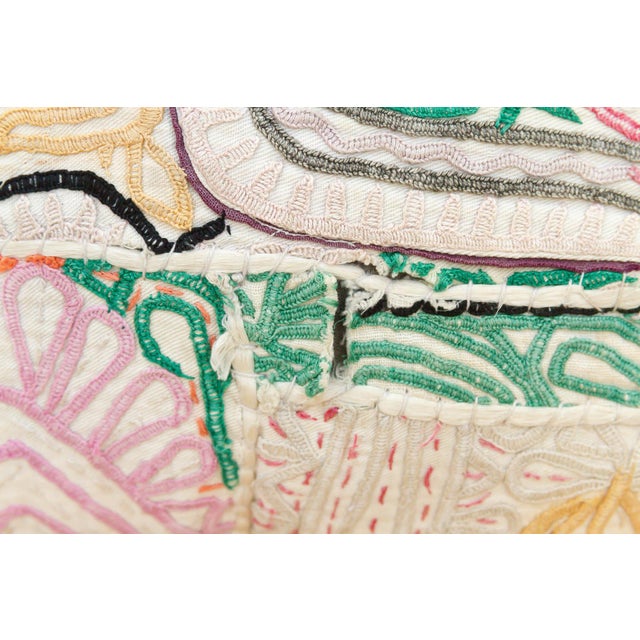 Large Earthy Rose Antique Jaisalmer Pillow For Sale In Los Angeles - Image 6 of 10