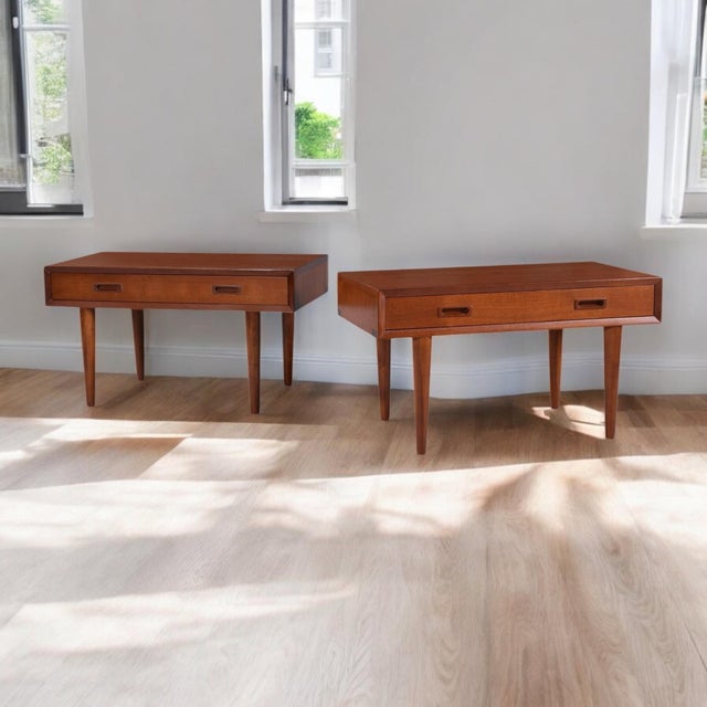 Lyby Mobler Danish Teak Wide Nightstands or Side Tables For Sale - Image 9 of 14