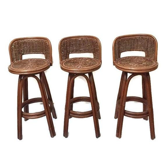 Vintage Rattan & Bamboo Swivel Bar Stools - Set of 3 ... (570 x 570 Pixel)