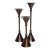 Set of Three Memphis-Style Vintage Graduated Brass Candlesticks by Rosenthal Netter For Sale