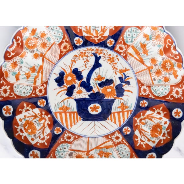 Blue Large Antique 19th Century Meiji Japanese Imari Chargers, a Pair For Sale - Image 8 of 14