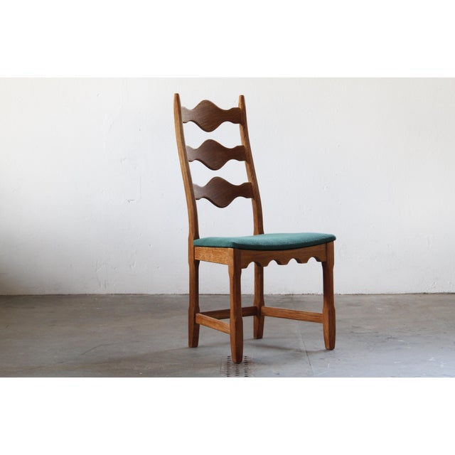 Vintage Danish Ladderback Oak Chairs by Henning Kjærnulf, 1960s, Set of 6 For Sale - Image 15 of 18