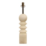 Large Scale Modernist Form Alabaster Lamp For Sale