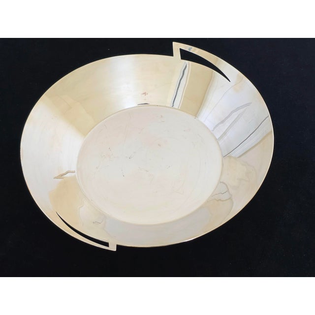Vintage silverplate modernist bowl referred to as the "Lily" bowl designed in the 80's-90''s by artist Elsa Rady for Swid...