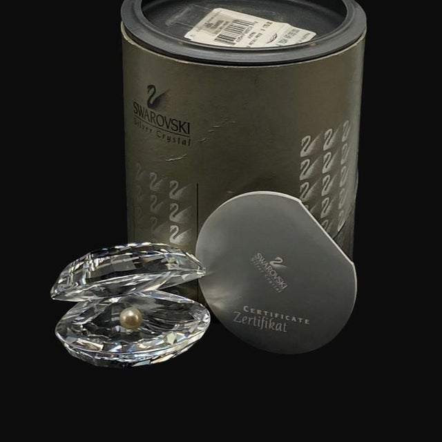 Swarovski Crystal Oyster Shell With Pearl Figurine (#014389 Original Box, Certificate of Authenticity) For Sale - Image 10 of 17