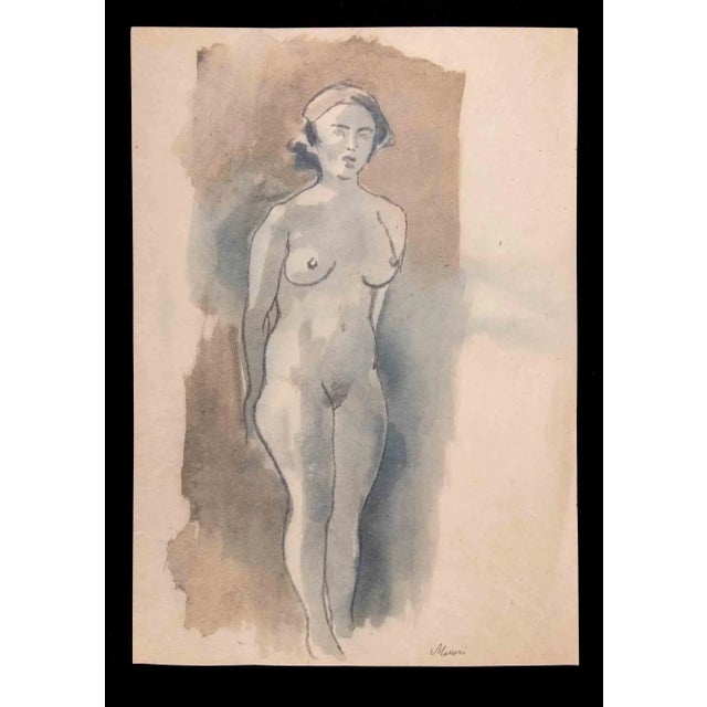 Nude of Woman is a Watercolor Drawing realized by Mino Maccari (1924-1989) in 1930s. Hand signed on the lower margin. Good...