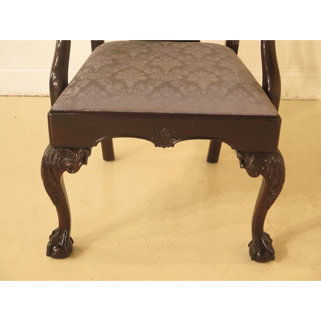 1990s Stickley Chippendale Mahogany Dining Room Chairs ...