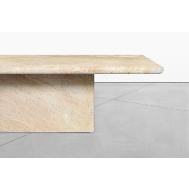 Vintage Italian Modern Travertine Coffee Table, 1980s For Sale - Image 4 of 10