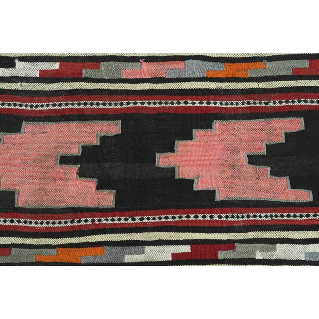 Wine Mid 20th Century Anatolian Turkish Kilim Rug-6′8″ × 13′3″ For Sale - Image 8 of 13