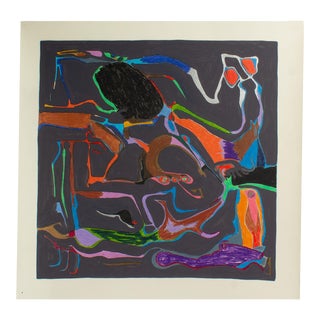 1981 Abstract Mixed Media Painting by Harry Hilson For Sale