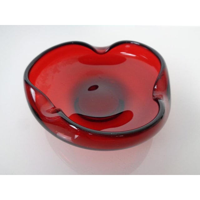 Red Sommerso Murano Glass Bowl or Ashtray, Italy, 1960s For Sale - Image 4 of 18