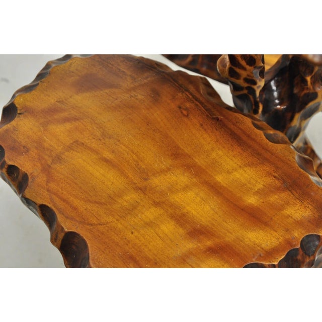 Vintage Mid Century Modern Live Edge 3 Tier Walnut Plant Stand Side Table For Sale - Image 11 of 15