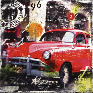 Contemporary Original Classic Car Mixed Media Artwork "96 Curves" by Marion Duschletta