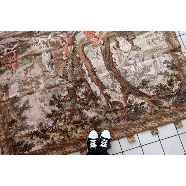 Textile 1950s, Mid-Century German Tapestry Wall Hanging 6.11' X 5.1' For Sale - Image 7 of 17