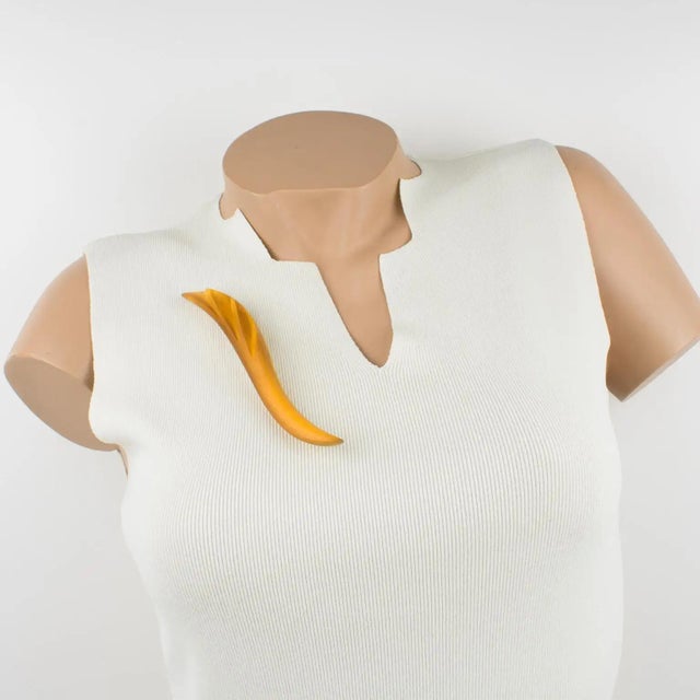 This stunning artisan studio hand-crafted modernist resin brooch was created by French designers Marie Therese and...