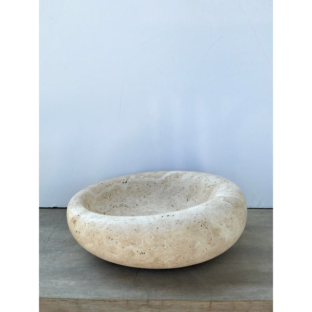 Revelation Swaddle Travertine Bowl Large. For Sale - Image 4 of 5
