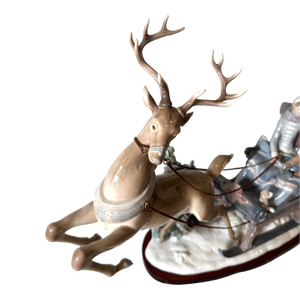 Lladró “Winter Wonderland” #1429 – Rare Christmas Reindeer & Sleigh Figurine