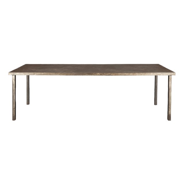 Large Industrial Dining Table in Handcrafted Steel For Sale