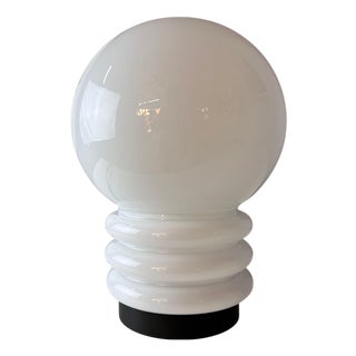 Table Lamp in White Glass from Glashütte Limburg For Sale