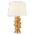 Julie Neill for Visual Comfort Signature Karissa Medium Table Lamp in Antique Gold Leaf with Linen Shade For Sale