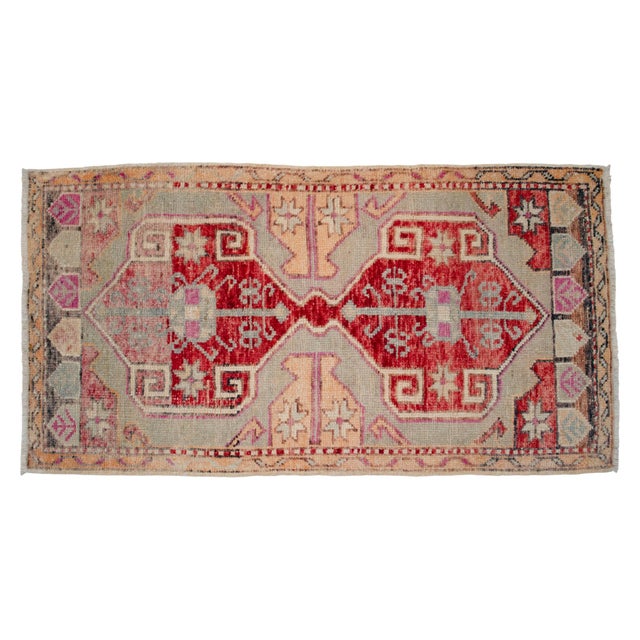 Hand Knotted Door Mat, Entryway Rug, Bath Mat, Kitchen Decor, Small Rug, Turkish Rug - 1′10″ × 3′4″ For Sale - Image 4 of 15