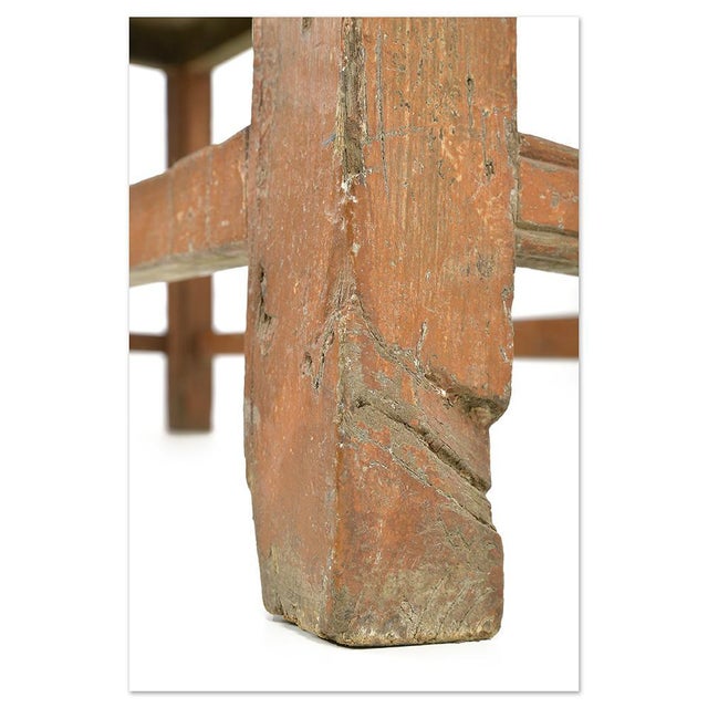 Indian Draper's Table in Patinated Solid Wood For Sale - Image 5 of 7
