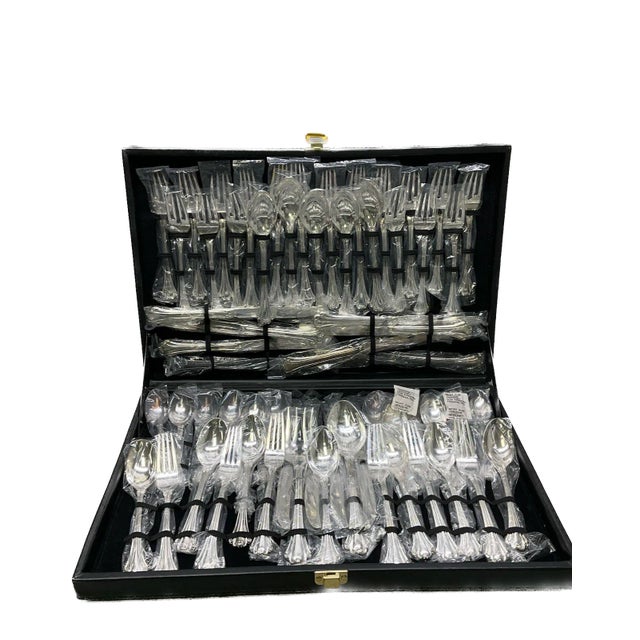 Art Deco Fb Rogers Silver American Chippendale Silver-Plated Flatware Service for 12 Äì 62 Pieces With Case For Sale - Image 3 of 5