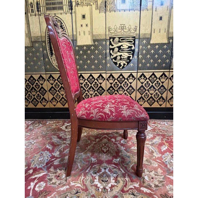 Wood and Fabric Chairs, Set of 8 For Sale - Image 5 of 12