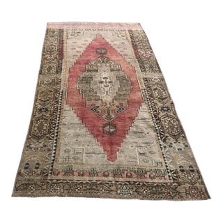 Turkish Faded Floor Vintage Rug For Sale