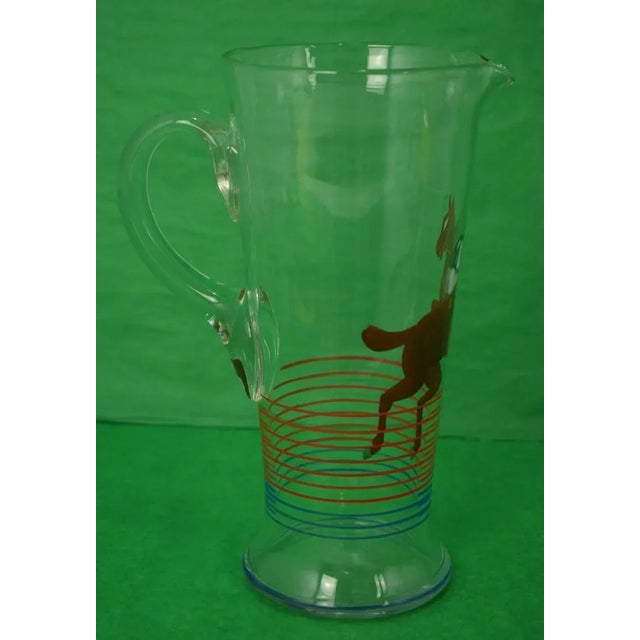 Rustic Hand-Painted Steeplechaser Pitcher For Sale - Image 3 of 6