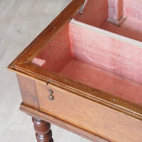 Antique French Sewing Table with Hinged Lid, Late 19th Century For Sale - Image 12 of 16