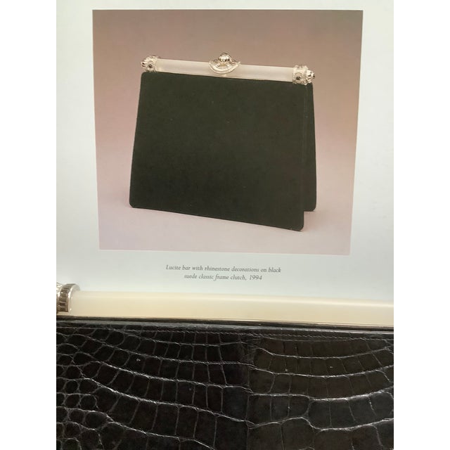 2004 Judith Leiber Alligator Leather Embossed Lucite Crystal Art Deco Baquette Evening Clutch ShoulderBag For Sale - Image 17 of 18