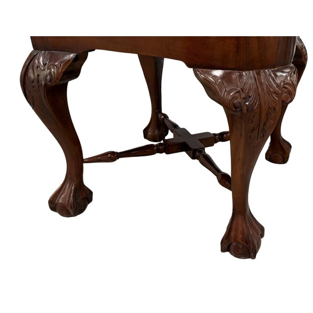 Vintage Carved Mahogany Chippendale Corner Chairs - a Pair For Sale - Image 9 of 12