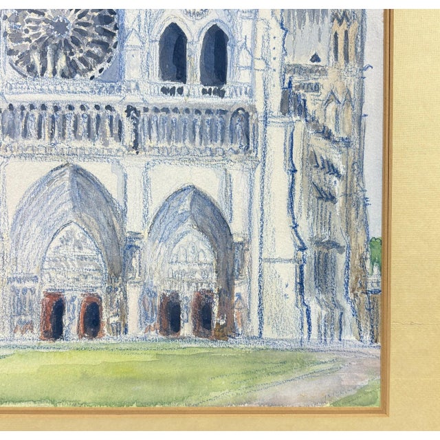 Gold 1973 Original Signed Steve LeBailly Mixed Media – "Notre-Dame De Paris" For Sale - Image 8 of 11