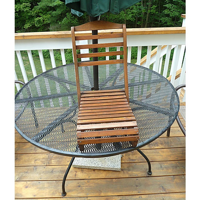 Chestnut Antique Folding Oak Canoe Camp Chair Maine Adirondack Camp Style C1900-1930 For Sale - Image 8 of 9