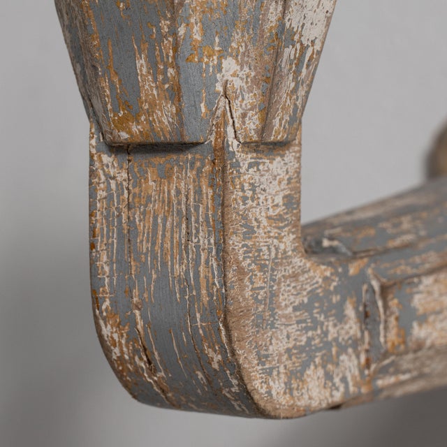 19th Century France Antique White Wood Candlestick For Sale - Image 13 of 15