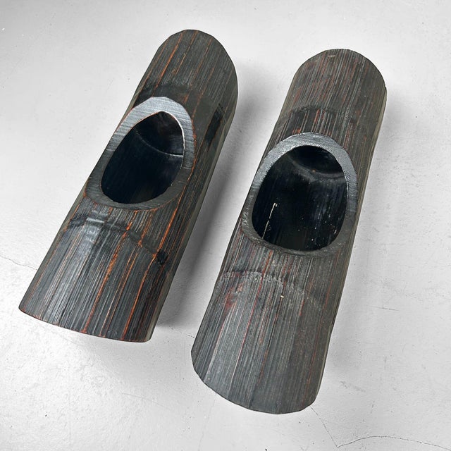 Vintage Bamboo Ikebana Vases, Japan, 1960s, Set of 2 For Sale - Image 9 of 17