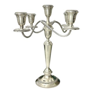 Vintage Alvin Sterling Silver 5 Arm Candelabra For Sale