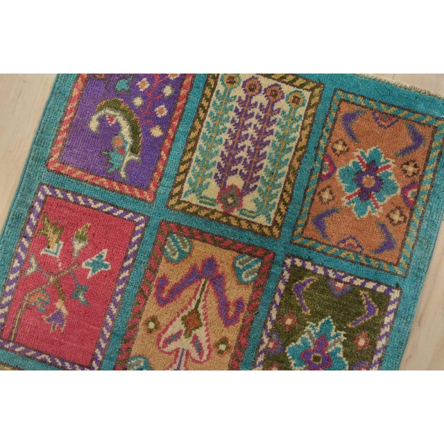 Bakhtiari Runner 1’10” X 6′ Blue Wool Modern Hand-Knotted Oriental Rug For Sale In Philadelphia - Image 6 of 11