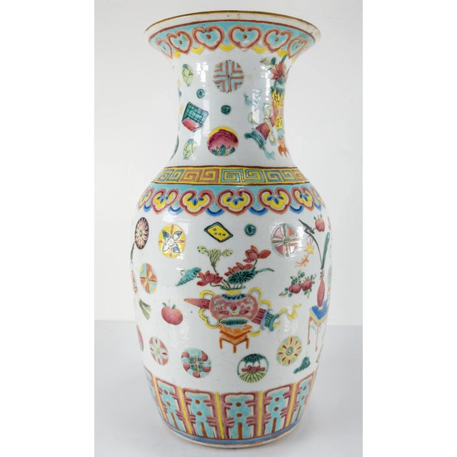 Chinese Famille Rose Republic Enameled Vase For Sale - Image 4 of 12