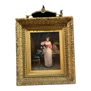 19th Century "Woman Admiring a Ring" by f.r. Alison