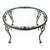 Black Wrought Iron Rose Patio Coffee Table With Round Glass Top by Woodard, Mid-20th Century For Sale