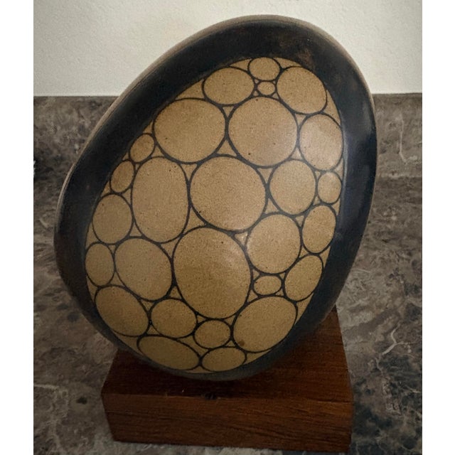 Wood Harrison McIntosh Ceramic Geometric Egg For Sale - Image 7 of 12